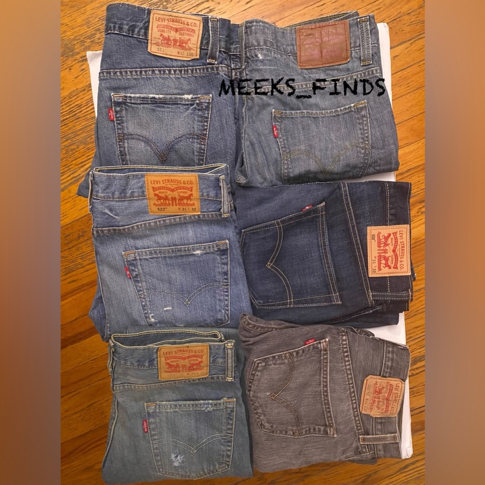 Lot of 6 Vintage Levis Mens Used 30 - 33 Jeans